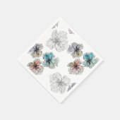 Serviette En Papier Fleurs alignées sans couture abstrait PA moderne (Coin)