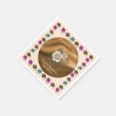 Serviette En Papier Fleurs Anglaises Blanches, Graduation 2025 (Coin)