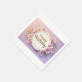Serviette En Papier Fleurs anniversaire luxueux élégant extravagant (Coin)