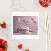 Serviette En Papier Fleurs anniversaire luxueux élégant extravagant (En situation)