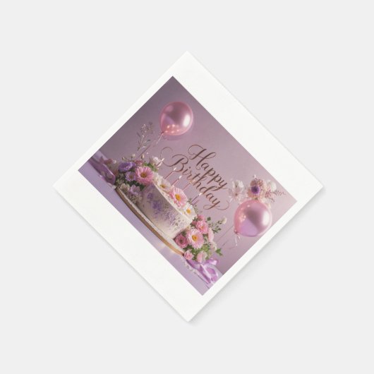 Serviette En Papier Fleurs anniversaire luxueux élégant extravagant (Coin)