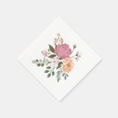 Serviette En Papier Fleurs aquarelle (Coin)