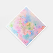 Serviette en papier fleurs aquarelle. (Coin)