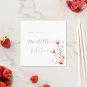 Serviette En Papier Fleurs Aquarelle Réception de Mariage Mignonne  (En situation)