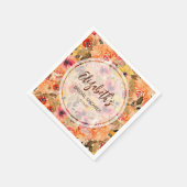 Serviette En Papier Fleurs aquarelles d'automne Baby Shower (Coin)