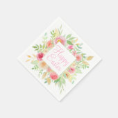 Serviette En Papier Fleurs aquarelles Pâques (Coin)