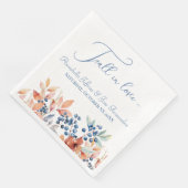 Serviette En Papier Fleurs aquarelles pour mariage d'automne (Coin)
