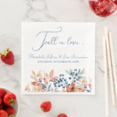 Serviette En Papier Fleurs aquarelles pour mariage d'automne (En situation)