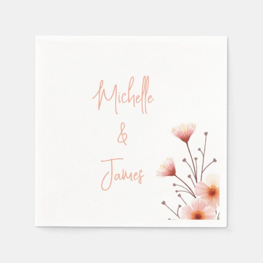 Serviette En Papier Fleurs aquarelles professionnelles tendance (Devant)