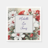 Serviette En Papier Fleurs aquarelles professionnelles tendance modern (Devant)