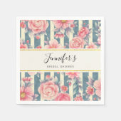 Serviette En Papier Fleurs aquarelles roses sur Baby Shower de mariage (Devant)
