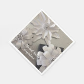 Serviette En Papier Fleurs Argentées Élégantes Félicitations (Coin)