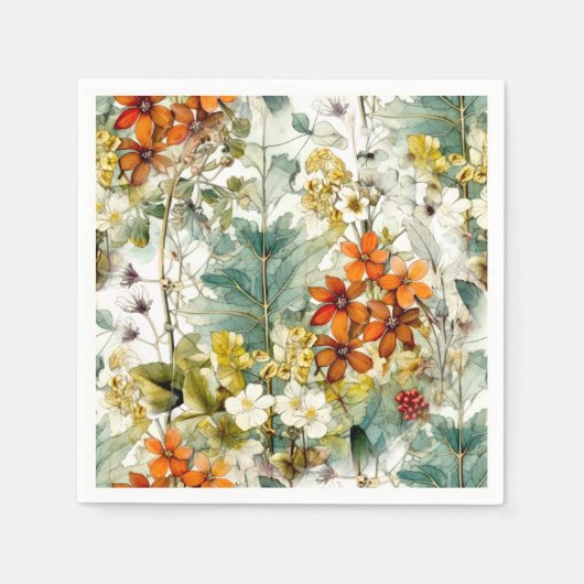 Serviette En Papier Fleurs art nature (Devant)