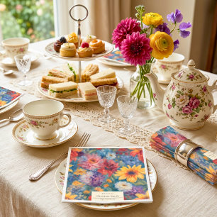 Serviette En Papier Fleurs artistiques Vintage Floral Retraite Party