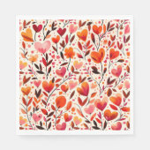 Serviette En Papier Fleurs au coeur (Devant)