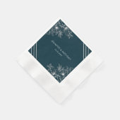 Serviette En Papier Fleurs blanches à la main (Coin)