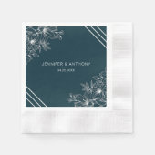 Serviette En Papier Fleurs blanches à la main (Devant)