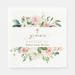 Serviette En Papier Fleurs blanches blanches blanches d'ivoire d'Espag