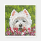 Serviette En Papier Fleurs blanches et roses (Devant)
