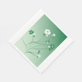 Serviette En Papier Fleurs Blanches Et Vertes (Coin)