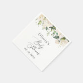 Serviette En Papier Fleurs blanches, Fleurs de crème, Boho, Baby showe (Coin)