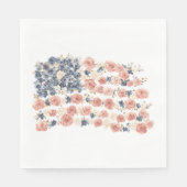 Serviette En Papier Fleurs Bleu Blanc Rouge (Devant)