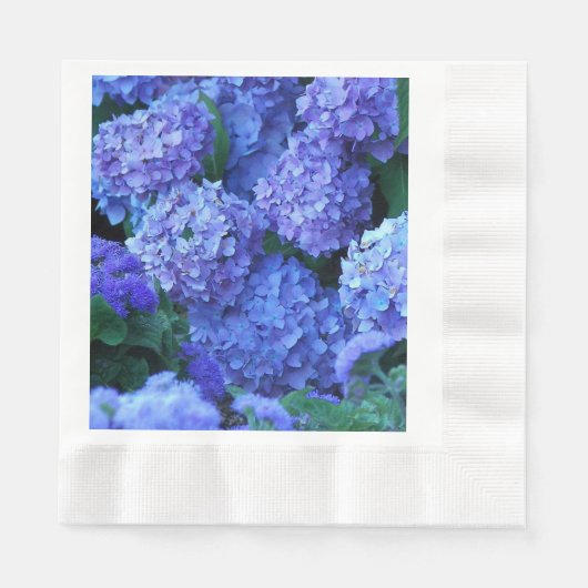 Serviette En Papier Fleurs bleu Hydrangea Floral (Devant)