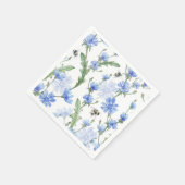 Serviette En Papier Fleurs Bleues (Coin)