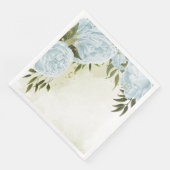 Serviette En Papier Fleurs bleues boho feuilles vertes botanique  (Coin)