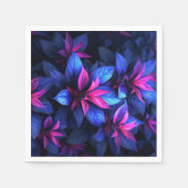 Serviette En Papier Fleurs bleues et violettes (Devant)