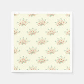 Serviette En Papier Fleurs Bleues, Fleurs Rouges, Motif De Fleurs (Devant)