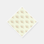 Serviette En Papier Fleurs Bleues, Fleurs Rouges, Motif De Fleurs (Coin)
