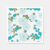 Serviette En Papier Fleurs Bleues, Motif Floral, Motif De Fleurs (Devant)