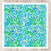 Serviette En Papier Fleurs Bleues Prépa