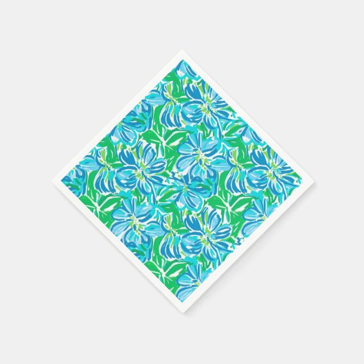 Serviette En Papier Fleurs Bleues Prépa (Coin)