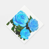 Serviette En Papier Fleurs bleues roses bleues (Coin)