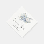 Serviette En Papier Fleurs bleues Script Love in Bloom Enterrement de (Coin)