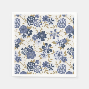 Serviette En Papier Fleurs Blue Vines Botanical Event