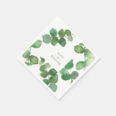 Serviette En Papier Fleurs Bohèmes de Verdure d'Eucalyptus (Coin)