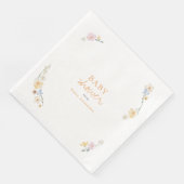 Serviette En Papier fleurs Boho botaniques Script baby shower  (Coin)