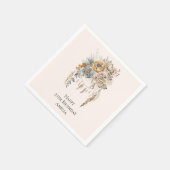 Serviette En Papier Fleurs Boho et Attrape-Rêves - Anniversaire (Coin)