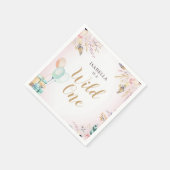 Serviette En Papier Fleurs Boho Fille 1er Anniversaire Wild One (Coin)