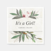 Serviette En Papier Fleurs botaniques classiques en aquarelle (Devant)