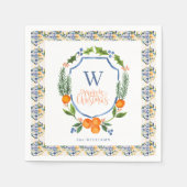 Serviette En Papier Fleurs botaniques de citrus d'hiver | Feuillage (Devant)