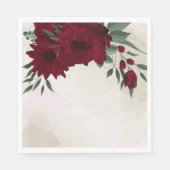 Serviette En Papier Fleurs bourguignonnes mariage (Devant)