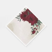 Serviette En Papier Fleurs bourguignonnes mariage (Coin)