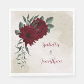 Serviette En Papier Fleurs bourguignonnes mariage (Devant)