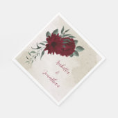 Serviette En Papier Fleurs bourguignonnes mariage (Coin)
