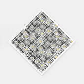 Serviette En Papier Fleurs chamomiques blanches sur à damiers noir bla (Coin)