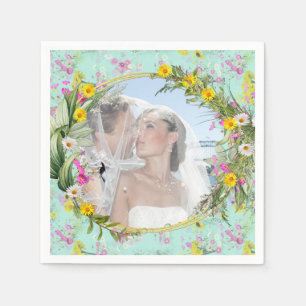 Serviette En Papier Fleurs classiques de la prairie rétro